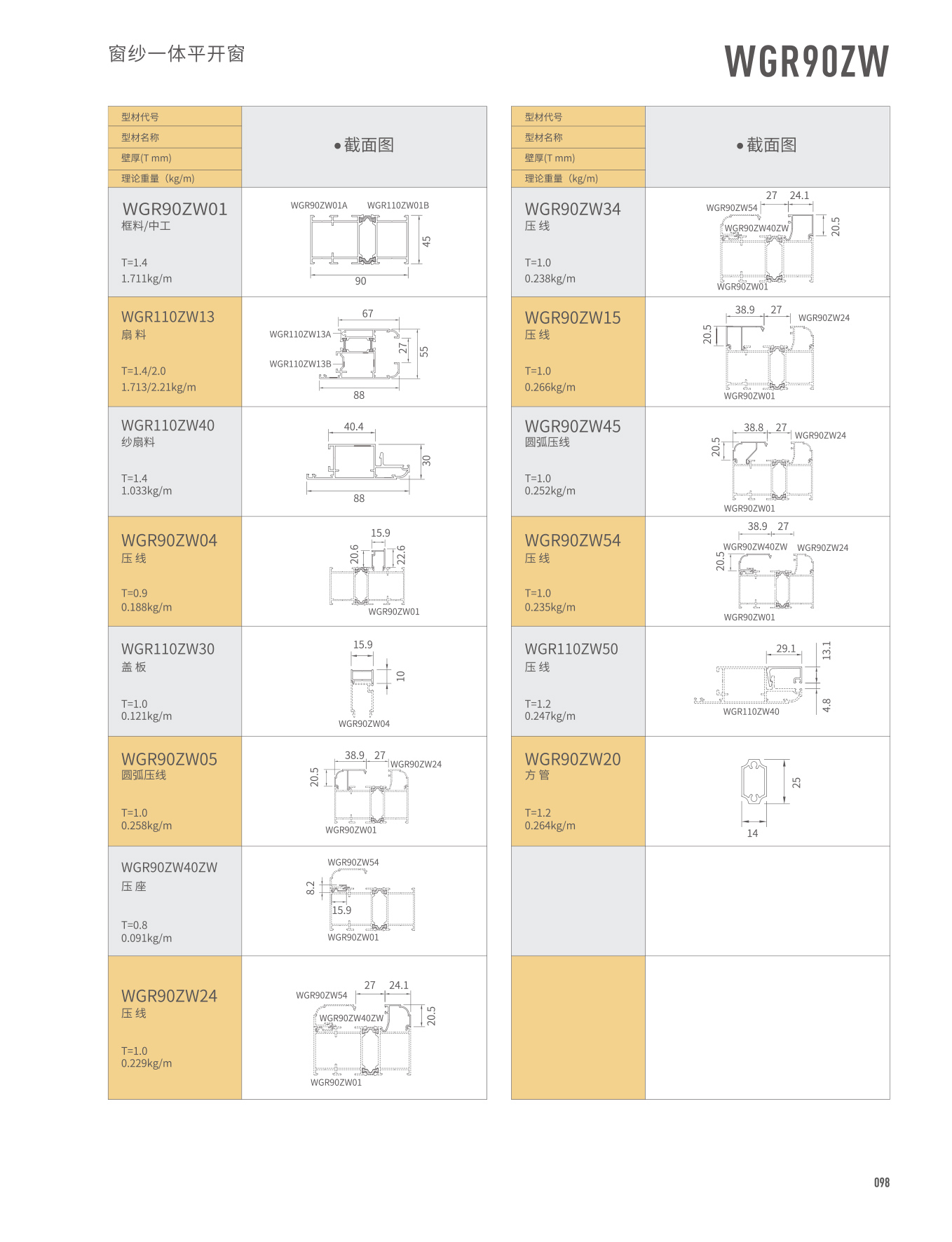 WGR90/140窗纱一体平开窗