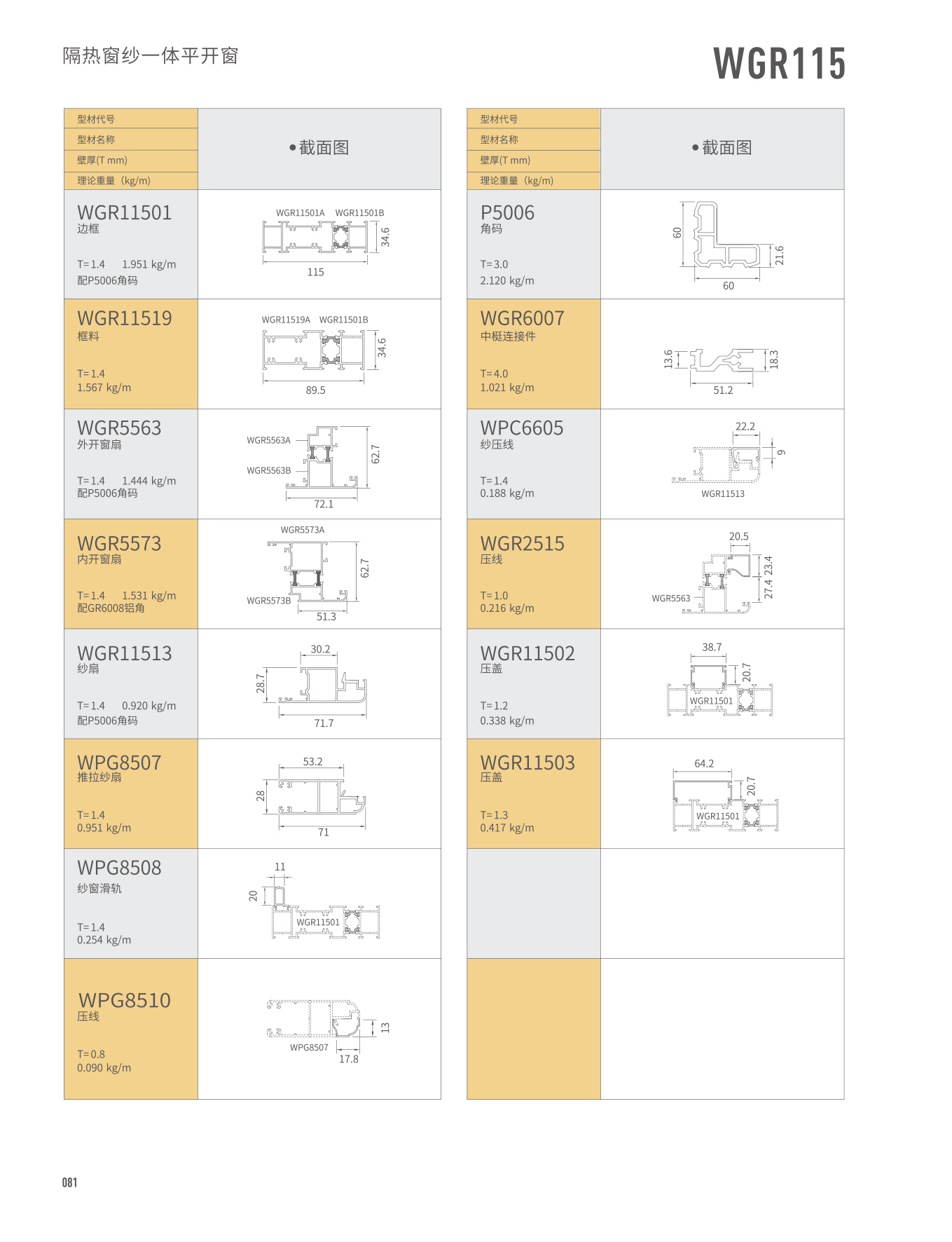 WGR115隔热窗纱一体平开窗